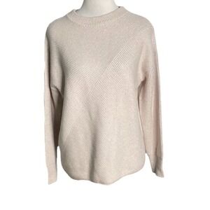 OYUN Womens XS/S  Cream  Chunky Knit Merino Wool Oversized Sweater